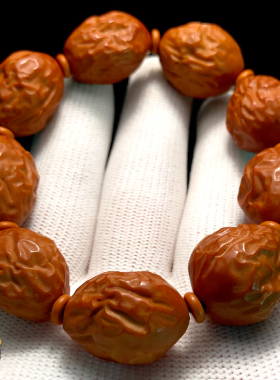 橄榄核精雕大枣核雕手串