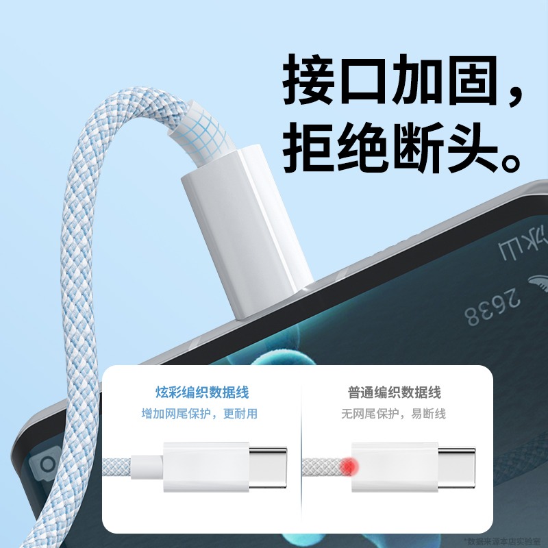 双口typec数据线PD66W超级快充适用于平板iPadPro双头双向ctoc充电线air5/4华为小米笔记本两头双C笔记本电脑 - 图3