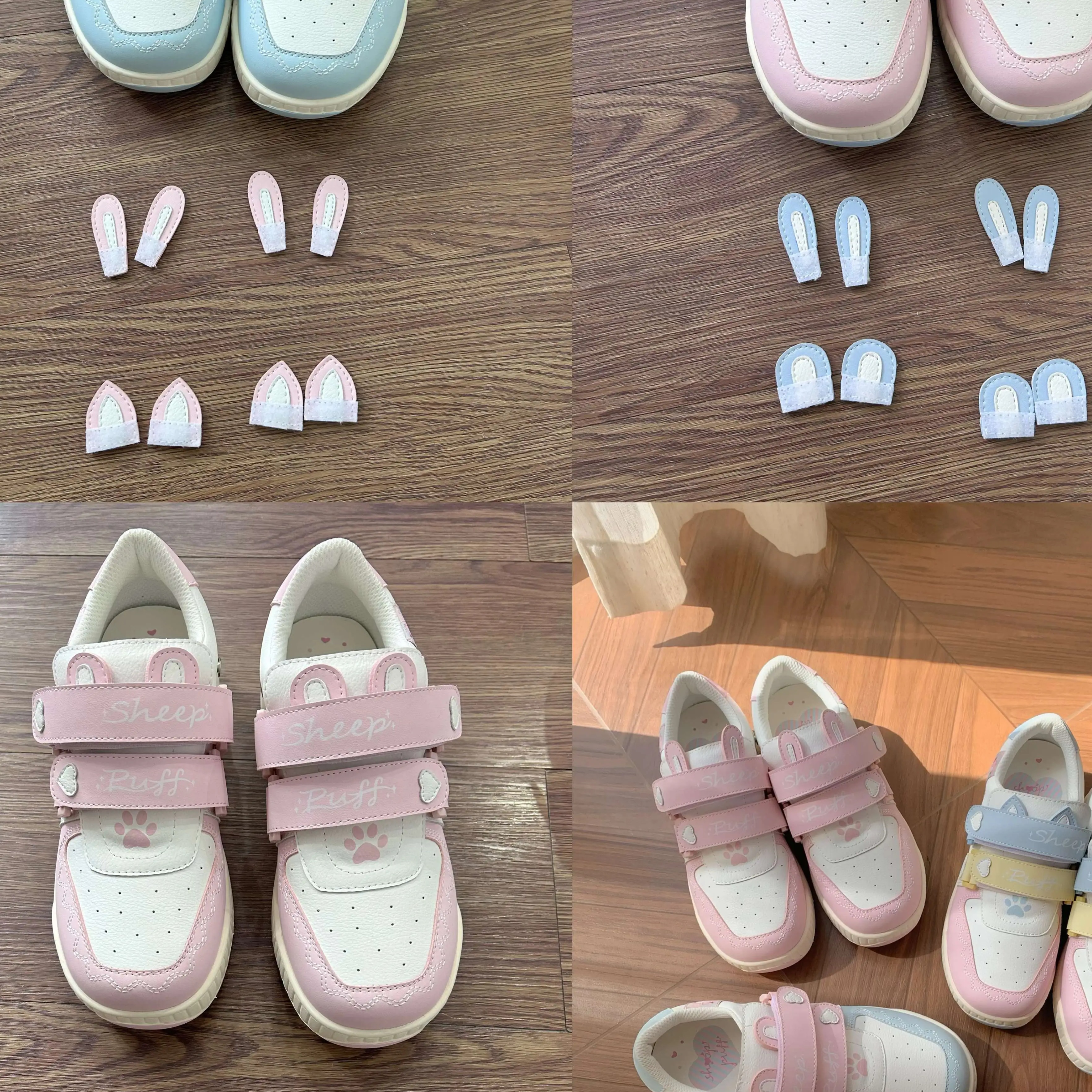 【现货】咩咩幼稚园运动鞋可爱lo跑网面跑鞋绵羊运动原创魔术贴 - 图0