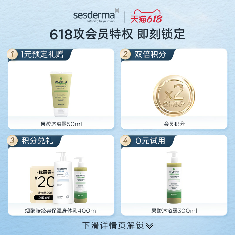 sesderma5%烟酰胺精华光润身体乳400ml*2囤货水润保湿亮肤补水