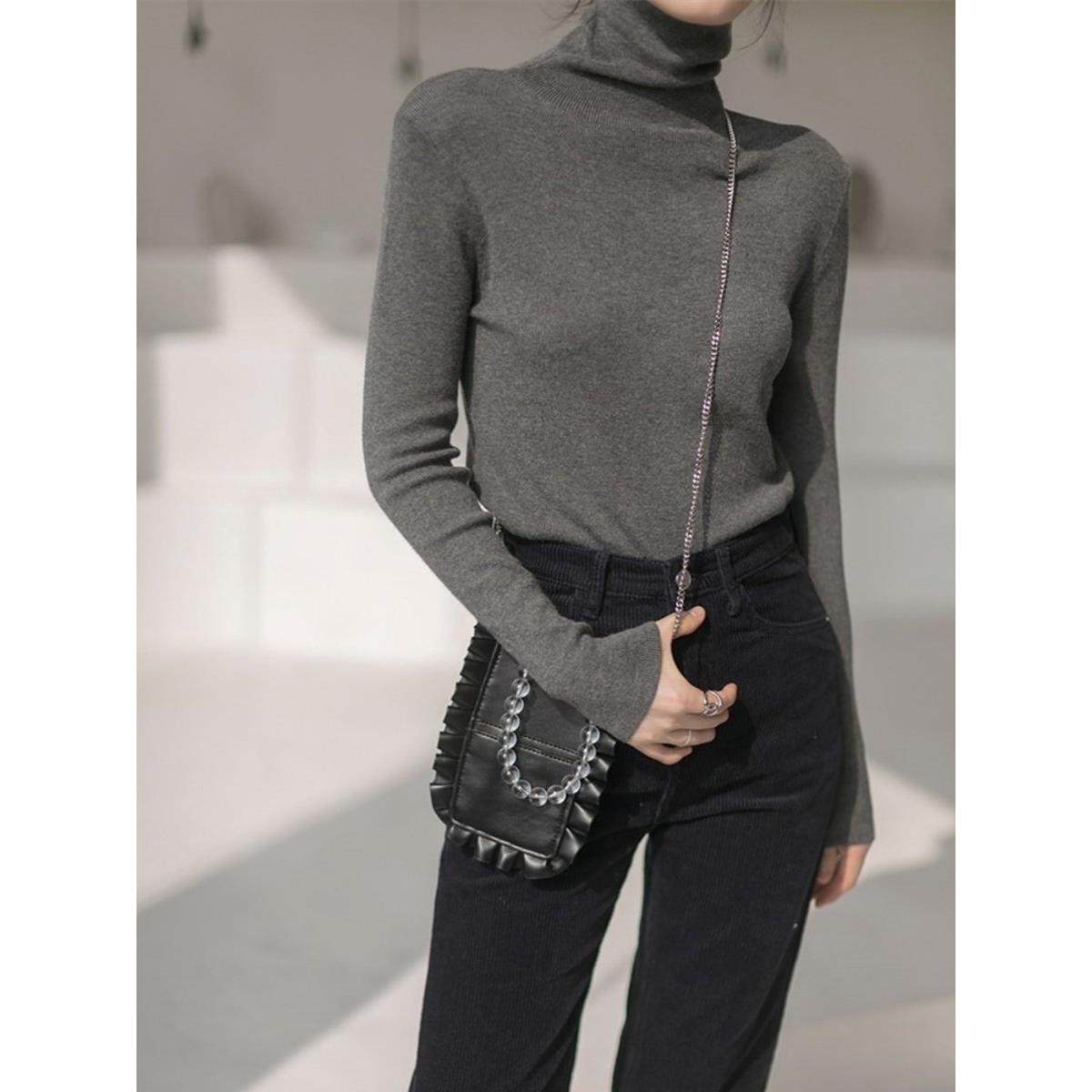 法国Rixo Rane 敲舒适⭐高领毛衣打底衫女修身内搭针织衫软糯上衣,淘宝优惠券,粉丝福利购,淘宝优惠卷