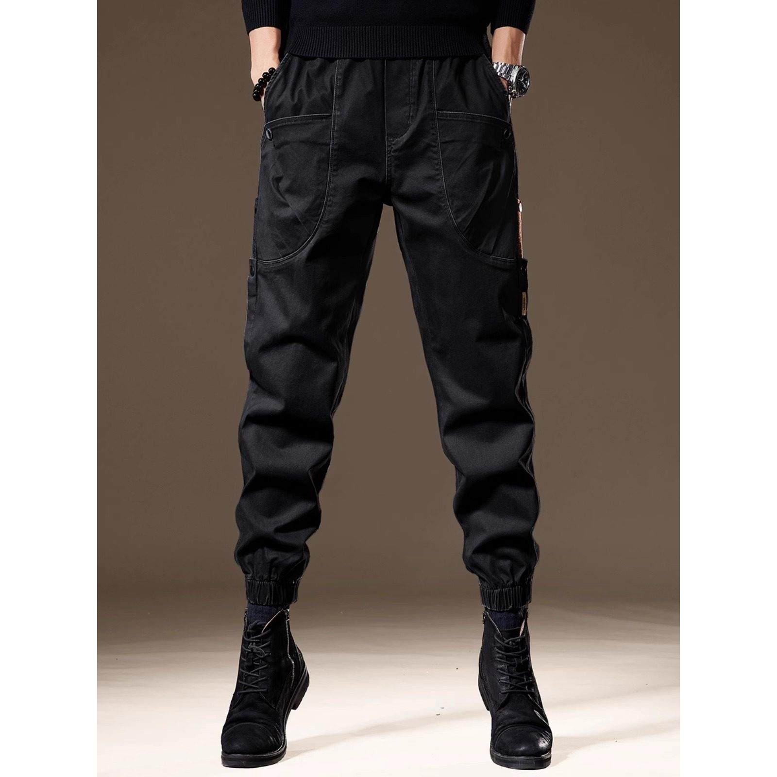 it neith BIAS潮牌美式覆古拼接休闲工装裤男加绒大码哈伦束脚裤,淘宝优惠券,粉丝福利购,淘宝优惠卷