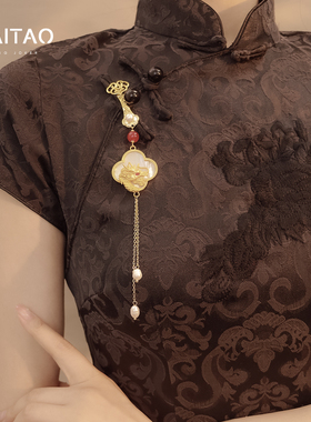 国风汉服旗袍压襟古风龙年吊坠挂饰女流苏新中式茶服精致高档胸针