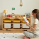 Toy storage cabinet solid wood storage rack