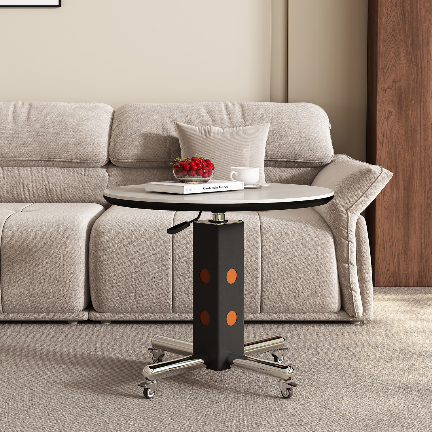 中古风可移动岩板角几沙发边几客厅小圆桌2025新款创意升降小茶几,淘宝优惠券,粉丝福利购,淘宝优惠卷