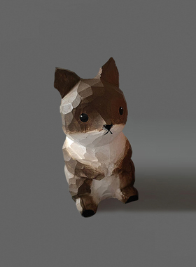 木质摆件卡通风格客厅纯手工木雕