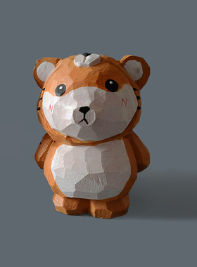 木质摆件卡通风格客厅纯手工木雕