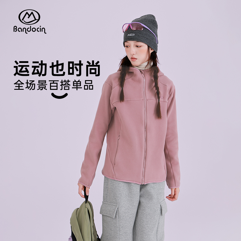 半度闲女大童加厚外套洋气秋冬装25新款女孩冬季加绒运动连帽上衣 - 图2