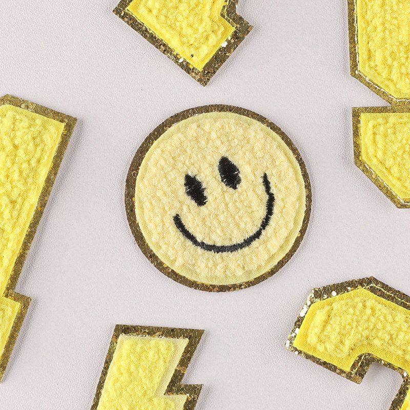 服装辅料黄色徽章标金边绣花数字布贴雪尼尔电脑毛巾标字母刺绣绣,淘宝优惠券,粉丝福利购,淘宝优惠卷