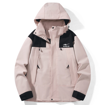 鸿星尔克冲锋衣男女户外登山服外套2024秋新款防风防水夹克情侣款