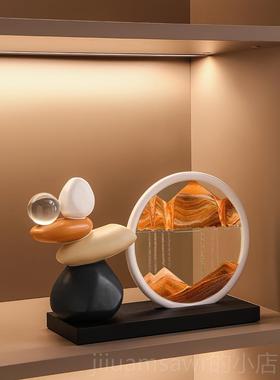 新款时来转流沙画摆件客厅电视柜酒档柜关轻运奢高高玄级装饰品办