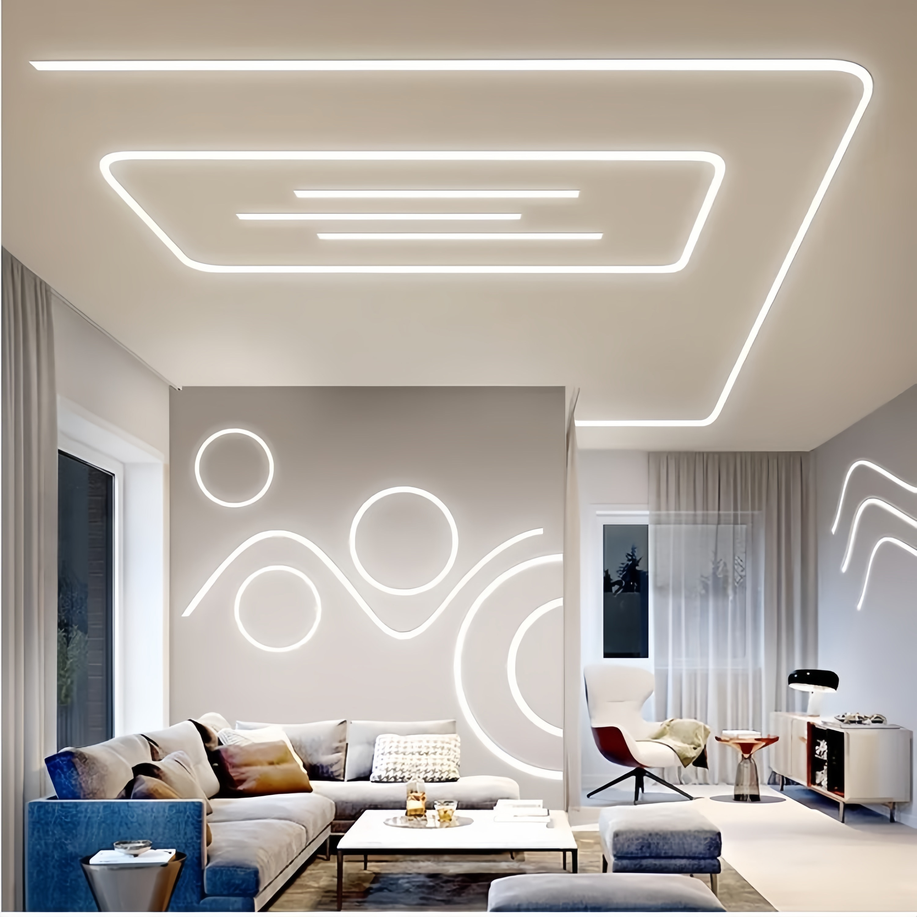 弧形铝槽线条灯可弯曲线型灯任意折弯龙骨灯槽u型铝型材灯带,淘宝优惠券,粉丝福利购,淘宝优惠卷