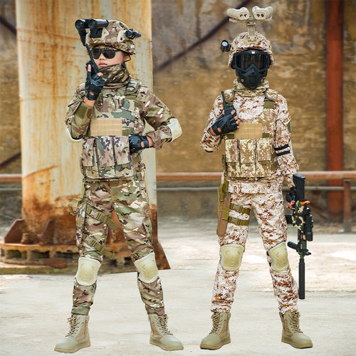 儿童迷彩服特种兵套装男女同款战术表演军训夏令营迷彩衣生日礼物 - 图1
