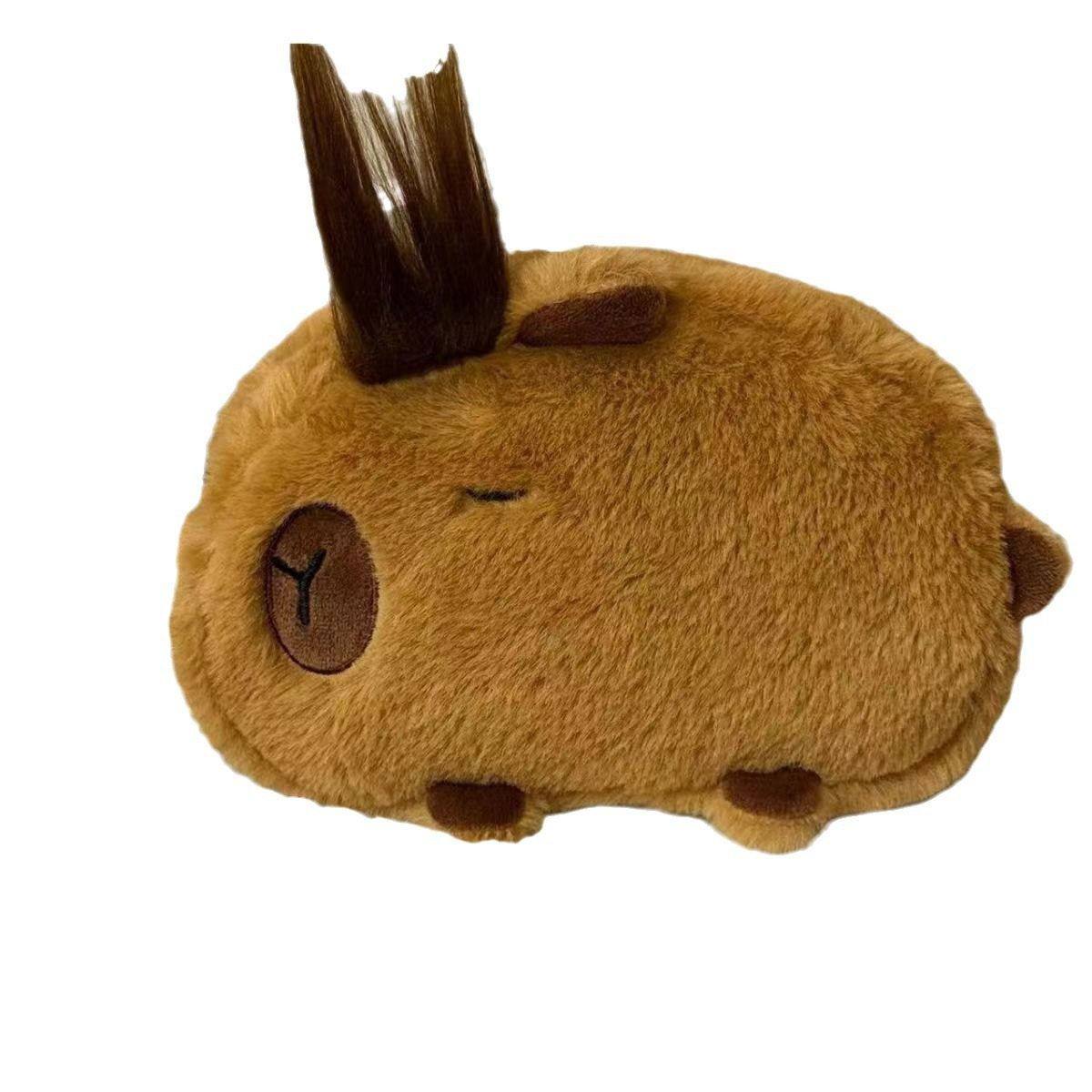 卡皮巴拉毛绒笔袋大容量学生卡通收纳袋桌面整理多功能文具铅笔盒,淘宝优惠券,粉丝福利购,淘宝优惠卷