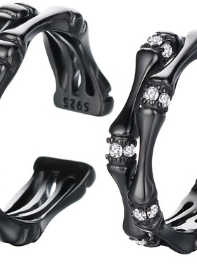 2025新款时尚竹节银戒S925纯银个性开口食指冷淡风设计优雅