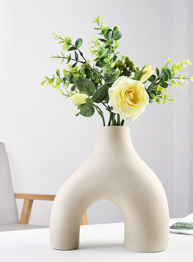 2025年新款创意异形陶瓷花瓶客厅插花装饰艺术摆件玄关软装饰品