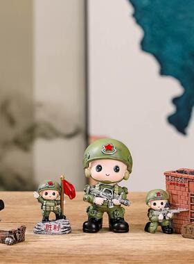 厂家直供家居摆件特种兵卡通公仔新款娃娃玩偶树脂工艺品创意装饰
