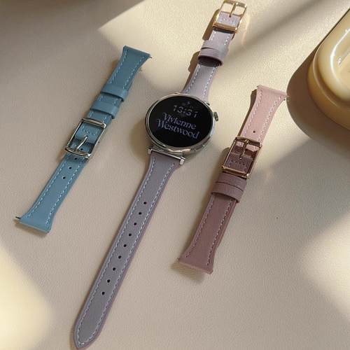 适用华为gt5表带新款GT5Pro荔枝纹秋冬真皮方扣腕带watch4/3Pro小蛮腰gt4/gt3真牛皮18mm高级感41mm表带46mm - 图3