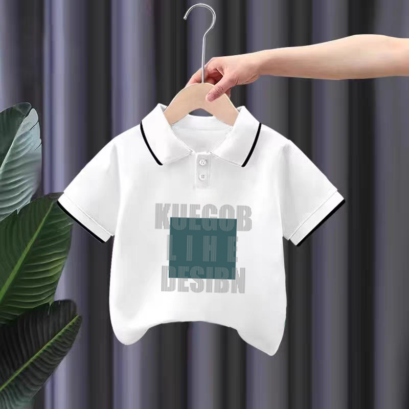 纯棉男童POLO2025夏季新款中小儿童宝宝卡通时尚短袖T恤翻领上衣 - 图0
