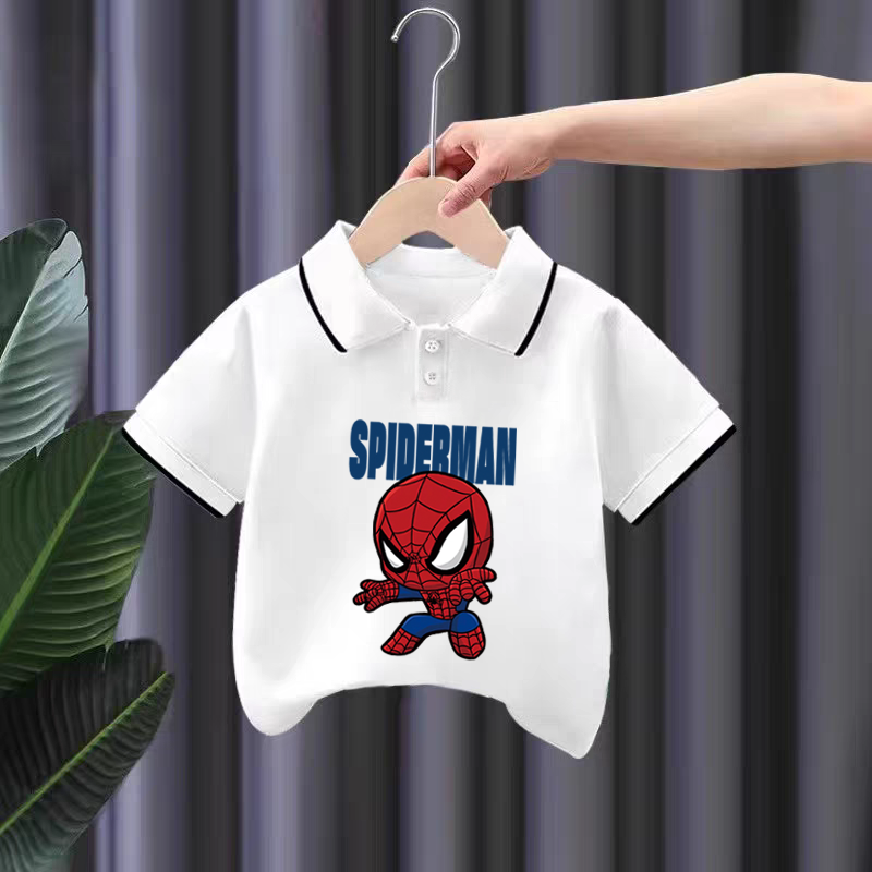 纯棉男童POLO2025夏季新款中小儿童宝宝卡通时尚短袖T恤翻领上衣 - 图2