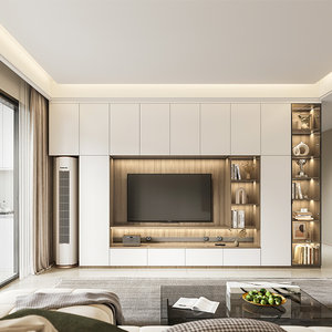 索菲亚定制电视柜简约现代收纳储物电视机背景墙柜一体华尔兹PRO