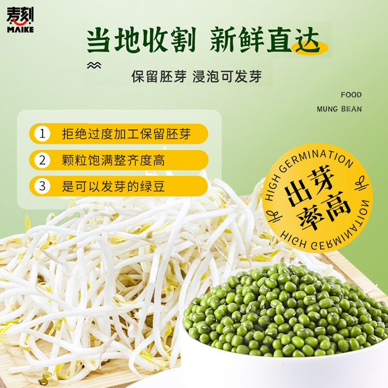 东北绿豆新鲜可发芽农家新货绿豆大颗粒优质绿豆粥绿豆糕原料
