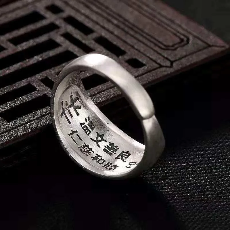 纯银复古十二生肖戒指升级版男女开口伸缩戒指环鼠牛虎兔蛇马狗猪 - 图2