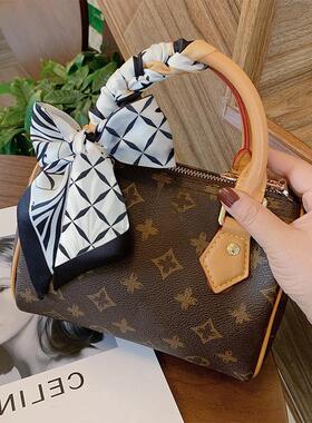 lv5&vv20丝巾绑包缠枕头包speedy25手柄保护老花丝带手提绑带飘带