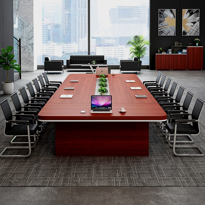 会议桌简约现代办公室桌椅组合办公桌子洽谈培训会议室长条桌家具