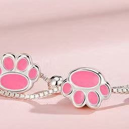甜美粉萌猫爪手链女可爱2025新爆款少女心圆珠轻奢手饰礼物送