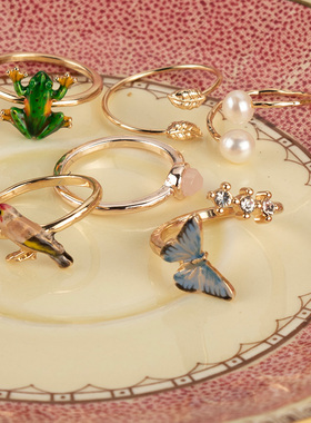 Fable女珐琅彩法式蝴蝶戒指