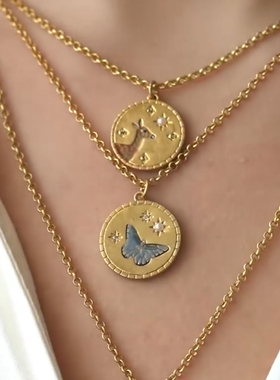 【崽崽同款】Fable飞蝶翩翩引途珐琅蝴蝶彩项链高级感锁骨链轻奢