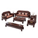 New Chinese style black gold solid wood sofa combination carving
