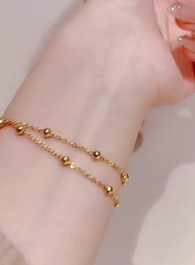 轻奢不掉色双层好运18K手链女