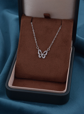 S925纯银轻奢高级蝴蝶项链