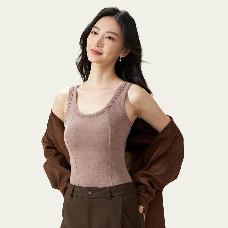 羊绒蚕丝粗针人鱼线8889保暖背心无袖女带胸垫一体式免穿文胸内搭,淘宝优惠券,粉丝福利购,淘宝优惠卷