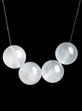 天然白萤石兔毛散珠拉丝兔毛散珠