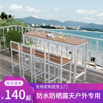 Bar Desk Desk Home Long High Foot White Outdoor Custom Iron Art Strip Casual High Family Type Brief Approximately Rectangular Commercial