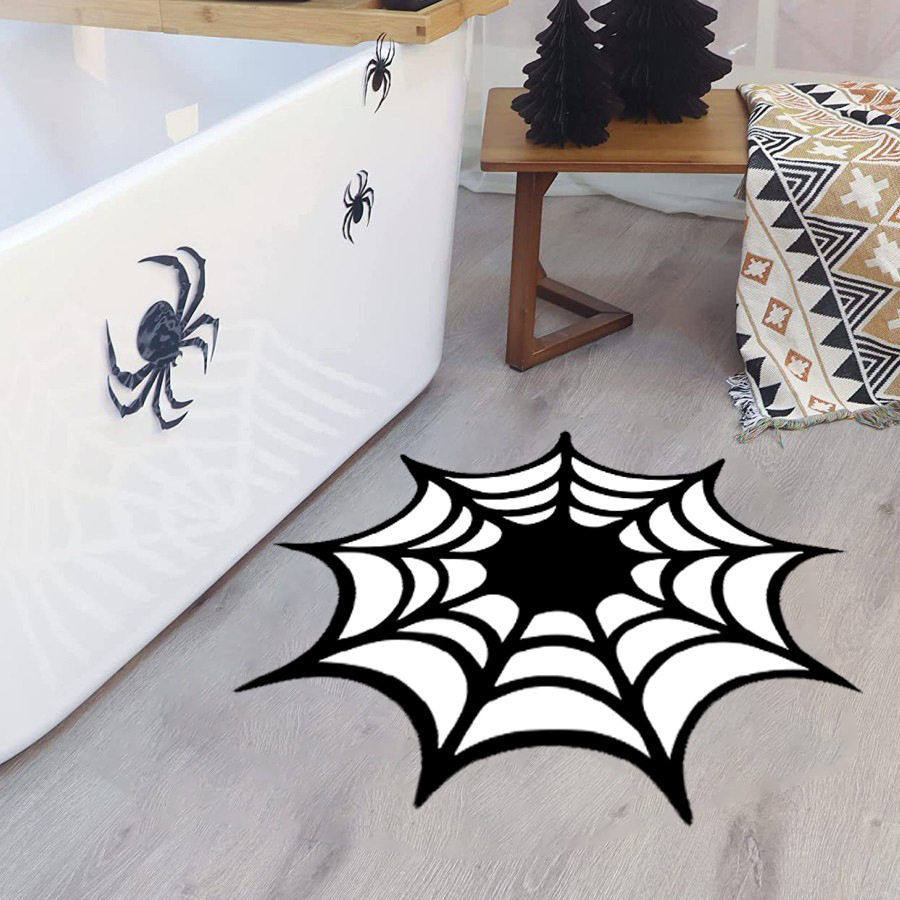 temu万圣节入户门垫浴室吸水蜘蛛网装饰脚垫亚马逊地垫防滑,淘宝优惠券,粉丝福利购,淘宝优惠卷