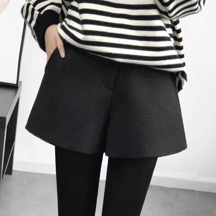 ROUJE NAIVE毛呢短裤女春秋季大码高腰宽松显瘦a字阔腿千鸟格靴裤,淘宝优惠券,粉丝福利购,淘宝优惠卷