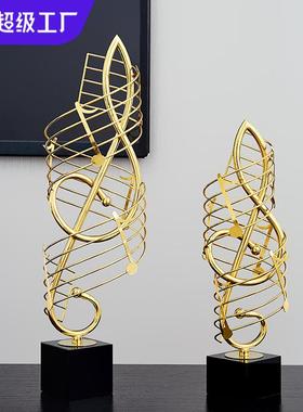 轻奢客厅音符高级感摆件创意家居高档小众金属装饰工艺品
