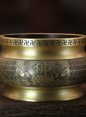 黄铜心经香炉仿古檀香炉小号创意熏香炉家用室内茶道盘香炉摆件