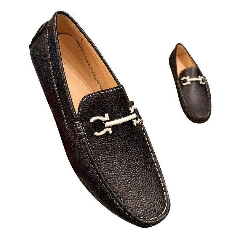 VAN WALLY英伦风豆豆鞋男真皮夏季2025新款商务休闲一脚蹬男皮鞋,淘宝优惠券,粉丝福利购,淘宝优惠卷