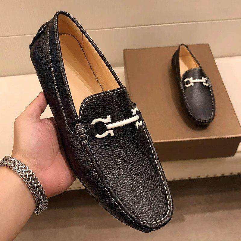 VAN WALLY英伦风豆豆鞋男真皮夏季2025新款商务休闲一脚蹬男皮鞋,淘宝优惠券,粉丝福利购,淘宝优惠卷