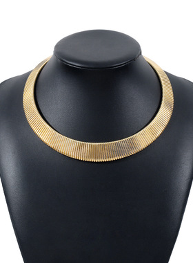 欧美夸张宽版大号圆圈项圈项链女