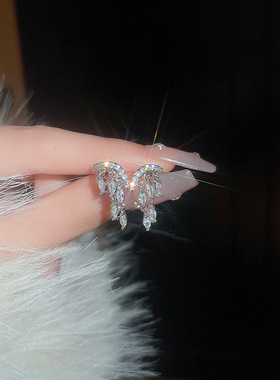 锆石几何流苏开口戒指食指戒手饰