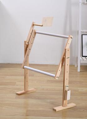 松木可调刺绣花架 床上绣十字绣架 台式绣架子大号创意苏绣框支架