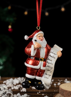 跨境新品圣诞老人挂件圣诞节圣诞树装饰公仔家居桌面挂饰树脂摆件