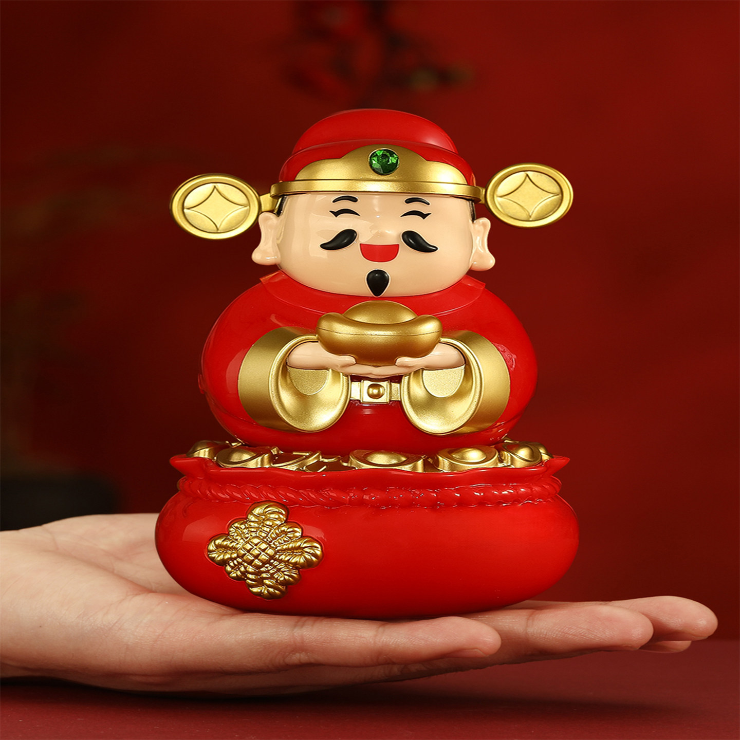 国潮Q版福袋招财财神爷太阳能桌面摆件商铺开业办公汽车家居喜庆,淘宝优惠券,粉丝福利购,淘宝优惠卷