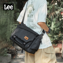 Lee Packs Bag Women Skew Satchel 2023 New Large Capacity Single Shoulder Bag Men Black Light Commute Mailbag Casual